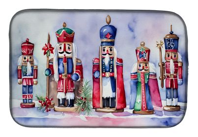 Christmas Nutcrackers Dish Drying Mat Absorbent Dish Drying Mat Pad for Kitchen Counter Dish Drainer Mat for Countertop, 14 x 21", Multicolor
