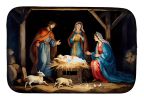 Christmas Nativity Scene Dish Drying Mat Absorbent Dish Drying Mat Pad for Kitchen Counter Dish Drainer Mat for Countertop, 14 x 21", Multicolor