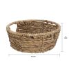 Round Water Hyacinth Woven Decorative Storage Basket, 10"D x 4"H