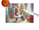 NEW Collie and Santa Claus Glass Cutting Board Decorative Tempered Glass Kitchen Cutting and Serving Board Large Size Chopping Board