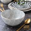 (2 pack) Large Stoneware Bowl, Dot Collection