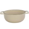Cast iron 6QT cooking pot - ceramic white - comes with two silicone gloves - Enamel pot