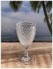 Diamond Cut Plastic Wine Glasses Set of 4 (12oz), BPA Free Acrylic Wine Glass Set, Unbreakable Red Wine Glasses, White Wine Glasses