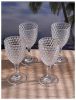 Diamond Cut Plastic Wine Glasses Set of 4 (12oz), BPA Free Acrylic Wine Glass Set, Unbreakable Red Wine Glasses, White Wine Glasses