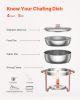5 Qt 4 Pack Round Chafing Dish Buffet Set Fullsize Pan Stainless Steel Rose Gold