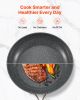 3 Piece Frying Pan Aluminum Skillet Set 8 10 12 in Handle Pre-Seasoned Grey
