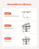 5 Qt 4 Pack Round Chafing Dish Buffet Set Fullsize Pan Stainless Steel Rose Gold