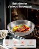 Triply Stainless Steel Frying Pan 3 Pcs Skillet 8 10 12 in for Dishwasher Silver