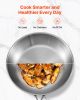 Triply Stainless Steel Frying Pan 3 Pcs Skillet 8 10 12 in for Dishwasher Silver