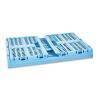4 Pack Large Collapsible Crate, 19.68" x 13.77" x 10.23", Blue Plastic Storage Bin
