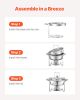 5 Qt 2 Pack Round Chafing Dish Buffet Set Full-Size Pan Stainless Steel Silver