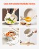 19 Piece Pots and Pans Set Granite Nonstick Kitchen Cookware Induction White