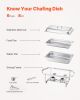 8 Qt 6 Pack Rectangle Chafing Dish Buffet Set Full Size Pan Stainless Steel