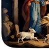 Christmas Nativity Scene Dish Drying Mat Absorbent Dish Drying Mat Pad for Kitchen Counter Dish Drainer Mat for Countertop, 14 x 21", Multicolor