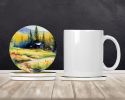 Montana Bitterroot in Watercolor Large Sandstone Coasters Pack of 4 Absorbent Round Coasters Decor Gifts for Men or Women, 4 in, Multicolor