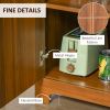 HOMCOM Vintage Wine Cabinet, Brown, with 6-Bottle Holder & Glassware Storage