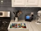 NEW Collie and Santa Claus Glass Cutting Board Decorative Tempered Glass Kitchen Cutting and Serving Board Large Size Chopping Board