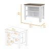 Burlingame 5-Shelf 4-Door 2-piece Kitchen Set, Kitchen Island and Upper Wall Cabinet White and Walnut