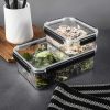 (2 pack) 16 Cup Plastic Pantry Storage Container, Clear