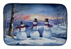 Christmas Snowmen Dish Drying Mat Absorbent Dish Drying Mat Pad for Kitchen Counter Dish Drainer Mat for Countertop, 14 x 21", Multicolor