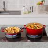 Enameled Cast Iron Dutch Oven with Serving Lid + ENCLOSED THERMAL CIRCLE Design