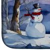 Christmas Snowmen Dish Drying Mat Absorbent Dish Drying Mat Pad for Kitchen Counter Dish Drainer Mat for Countertop, 14 x 21", Multicolor