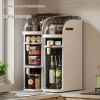 7.09 Inch Slim Gap Storage Cabinet with Drawers Freestanding Narrow Bathroom Kitchen Organizer Rack Lightweight No-Assembly Floor Cabinet
