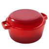 Enameled Cast Iron Dutch Oven with Serving Lid + ENCLOSED THERMAL CIRCLE Design