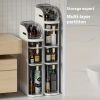7.09 Inch Slim Gap Storage Cabinet with Drawers Freestanding Narrow Bathroom Kitchen Organizer Rack Lightweight No-Assembly Floor Cabinet