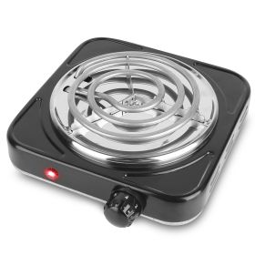 1000W Electric Single Burner Portable Coil Heating Hot Plate Stove Countertop RV Hotplate with Non Slip Rubber Feet 5 Temperature Adjustments (Option: Stove 1BurnerBlack)